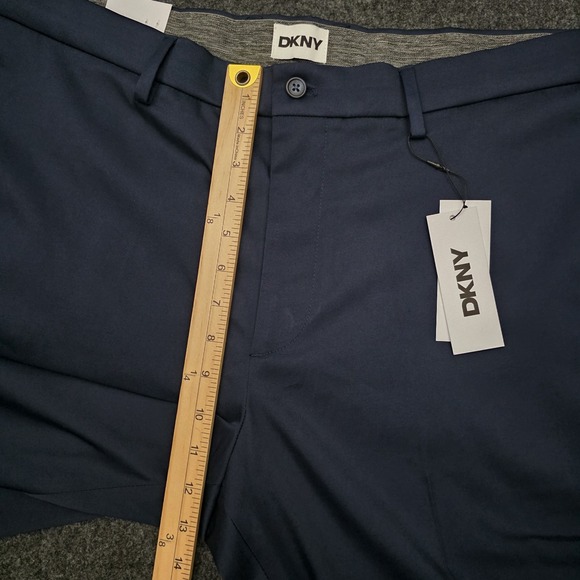 DKNY Mens 38x30 Midnight Blue Navy Stretch Slim Fit Pants Expandable Waist Dress - Picture 5 of 11